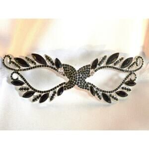 Black rhinestone mask, bridal prom costume masquerade Halloween mask